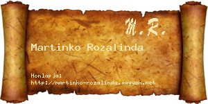 Martinko Rozalinda névjegykártya